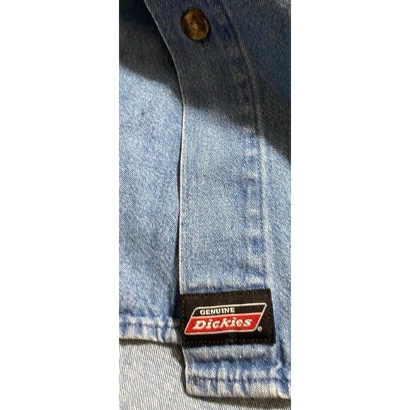 Dickies Short Sleeve Workwear Shirt Men's Size 3XL Faded Blue Denim Button-up - Picture 4 of 11